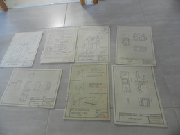 Lot  De 7 Plans  De Cours   ( Crochet  De Palan , Chariot  ) Ecole  40 Boulevard   Diderot  Paris   9 Février  1959 - Autres Plans