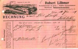 SOLINGEN Rechnung 1909 Deko " Robert Löhmer Kaffeegroßrösterei " - Food