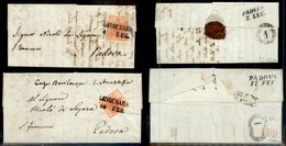 ANTICHI STATI ITALIANI - LOMBARDO VENETO - Lendinara (P.ti 6) - Due Letterine D'archivio Per Padova Del 1851 (16/2 - 6/7 - Otros & Sin Clasificación