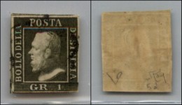 ANTICHI STATI ITALIANI - SICILIA - 1859 - 1 Grano (5d - Verde Oliva) Usato - Diena + Raybaudi (400) - Otros & Sin Clasificación