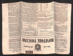 ANTICHI STATI ITALIANI - TOSCANA - 1 Cent (17c) - Coppia Bordo Foglio Tosata In Alto Su Giornale - Monitore Toscano 18.1 - Otros & Sin Clasificación