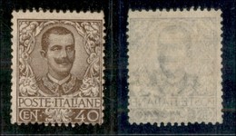 REGNO - POSTA ORDINARIA - 1901 - 40 Cent Floreale (74) - Gomma Originale (1.200) - Other & Unclassified