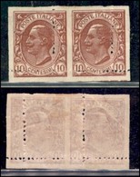 REGNO - POSTA ORDINARIA - PROVA D'ARCHIVIO - 1906 - 10 Cent Leoni (P82) - Coppia Orizzontale Bordo Di Foglio - Dentellat - Sonstige & Ohne Zuordnung