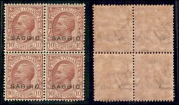 REGNO - POSTA ORDINARIA - SAGGI - 1906 - 10 Cent Leoni (82-CEI S77)  - Quartina Ottimamente Centrata - Gomma Integra - Otros & Sin Clasificación