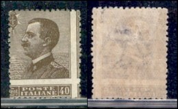 REGNO - POSTA ORDINARIA - 1908 - 40 Cent Michetti (84me) - Dentellatura Orizzontale Spostata In Basso - Gomma Originale  - Autres & Non Classés