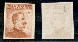 REGNO - POSTA ORDINARIA - PROVA D'ARCHIVIO - 1916 - 20 Cent Michetti (P107) - Gomma Originale (400) - Altri & Non Classificati