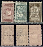 REGNO - POSTA ORDINARIA - 1921 - Dante (116pb/118pb) - Dentellature Spostate Al Centro - Serie Completa - Gomma Integra  - Altri & Non Classificati