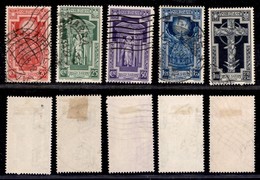 REGNO - POSTA ORDINARIA - 1933 - Anno Santo (345/349) - Serie Completa - Usata (350) - Otros & Sin Clasificación