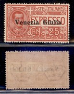 OCCUPAZIONI I GUERRA MONDIALE - VENEZIA GIULIA - 1919 - 25 Cent (1) - Gomma Originale - Ottima Centratura - Autres & Non Classés