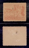 OCCUPAZIONI I GUERRA MONDIALE - FIUME - 1919 - 60 Cent (55a - Rosa) - Gomma Originale - Piccolo Assottigliamento Al Retr - Otros & Sin Clasificación