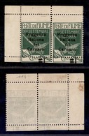 OCCUPAZIONI I GUERRA MONDIALE - FIUME - 1920 - 1 Cent Su 5 Reggenza Del Carnaro (131-varietà) - Coppia Angolare Con Dent - Sonstige & Ohne Zuordnung