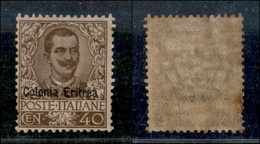 COLONIE - ERITREA - 1903 - 40 Cent Floreale (25) - Gomma Originale E Traccia Di Linguella (650) - Other & Unclassified