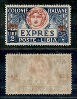COLONIE - LIBIA - 1926 - 2,50 Lire Su 2 (10i) Con Sbarrette Sul Valore - Gomma Integra - Cert. Colla (7.500) - Sonstige & Ohne Zuordnung