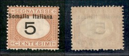 COLONIE - SOMALIA - 1926 - 5 Cent (41b - Segnatasse) Con Soprastampa A Sinistra - Ottimamente Centrato - Gomma Integra - - Sonstige & Ohne Zuordnung