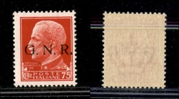 RSI - G.N.R. BRESCIA - 1943 - 75 Cent (478/Ipc) Con Punto Grosso Dopo R - Gomma Integra - Cert. AG (700) - Other & Unclassified