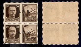 RSI - G.N.R. BRESCIA - 1943 - 30 Cent Esercito (18/IId + 18/IId Varietà Ef) Coppia Con Soprastampe A Destra - Punto Picc - Other & Unclassified