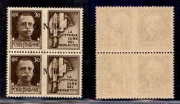 RSI - G.N.R. BRESCIA - 1943 - 30 Cent Milizia (20/I + 20/II Varietà) - Coppia Di Tipi Diversi - Punto Rotto Dopo N In Ba - Other & Unclassified