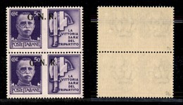 RSI - G.N.R. BRESCIA - 1943 - 50 Cent Milizia (24/Ieb + 24/IIeb) Coppia Verticale Con Soprastampe Oblique - Non Cataloga - Altri & Non Classificati