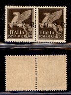 RSI - G.N.R. BRESCIA - 1943 - 50 Cent (118/Id) - Coppia (pos. 1/2) Con Soprastampe Spostate (punto A Cavallo) - Gomma In - Altri & Non Classificati