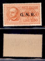 RSI - G.N.R. BRESCIA - 1943 - 2,50 Lire (20/IIba) Con Soprastampa A Destra - Gomma Integra - Cert. AG (900) - Altri & Non Classificati