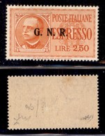 RSI - G.N.R. BRESCIA - 1943 - 2,50 Lire (20/IIIk) - Punto Piccolo Dopo R - Gomma Integra - Chiavarello (1.200) - Altri & Non Classificati