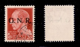 RSI - G.N.R. VERONA - 1944 - 20 Cent (473) - Punto Grosso Dopo R - Verona (Titolare) - Non Catalogato - Cert. AG - Usato - Autres & Non Classés