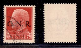 RSI - G.N.R. VERONA - 1944 - 75 Cent (478iab) Usato A Verona (Titolare) - Punto Piccolo Dopo G - Cert. AG - Altri & Non Classificati