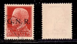 RSI - G.N.R. VERONA - 1944 - 75 Cent (478iad) Usato A Verona (Titolare) - Punto Piccolo Dopo N - Non Catalogato - Cert.  - Sonstige & Ohne Zuordnung