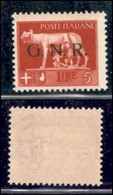 RSI - G.N.R. VERONA - 1944 - 5 Lire (485 Errore Iaac) Con Punto Grosso Dopo R - Gomma Integra - Non Catalogato - Cert. A - Altri & Non Classificati