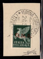 RSI - G.N.R. VERONA - 1944 - 5 Lire (123) - Usato Su Frammento A Verona (Titolare) 26.5.44 - Trattino Di Colore A Sinist - Sonstige & Ohne Zuordnung