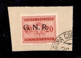 RSI - G.N.R. VERONA - 1944 - 20 Cent (49 Dgb) - Soprastampa A Sinistra - Usato Su Frammento A Verona(Titolare) - Punto P - Sonstige & Ohne Zuordnung