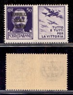 RSI - SAGGI - 1944 - 50 Cent Aviazione Con Soprastampa (in Nero) Non Adottata - Gomma Integra - Sonstige & Ohne Zuordnung