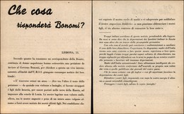 RSI - PROPAGANDA RSI - 1944 - Che Cosa Risponderà Bonomi? - Volantino Fronte Retro Di Propaganda - Autres & Non Classés
