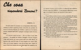 RSI - PROPAGANDA RSI - 1944 - Che Cosa Risponderà Bonomi? - Volantino Fronte Retro Di Propaganda - Sonstige & Ohne Zuordnung