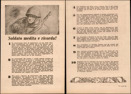 RSI - PROPAGANDA RSI - 1944 - Soldato Medita E Ricorda! - Volantino Di Propaganda - Autres & Non Classés