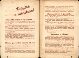 RSI - PROPAGANDA RSI - 1944 - Leggere E Meditare! - Volantino Fronte Retro Di Propaganda - Sonstige & Ohne Zuordnung