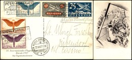 EUROPA - SVIZZERA - AEROGRAMMI - 1927 (22 Agosto) - Zurigo Bellinzona - Cartolina Postale Con Affrancatura Complementare - Autres & Non Classés