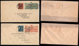 OLTREMARE - HAWAII - Provisional Government 1893 - Due Interi Postali 1 E 2 Cent (Scott U10/U11) Viaggiati Per San Franc - Sonstige & Ohne Zuordnung