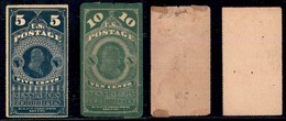OLTREMARE - STATI UNITI D'AMERICA - 1865 - Ristampe - Newspaper Stampa 5 Cent (PR5) + 10 Cent (PR6 Difettoso) - Nuovi -  - Otros & Sin Clasificación