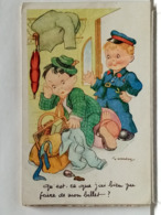 ILLUSTRATION GOUGEON -QU'EST CE QUE J'AI BIEN PU FAIRE DE MON BILLET ? - TRAIN - ENFANTS - CONTROLEUR - ED. P.C. - Gougeon