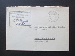 DDR 1971 ZKD Staatssekretariat Für Körperkultur Und Sport Zentrales Investitionsbüro Sportbauten 1055 Berlin - Cartas