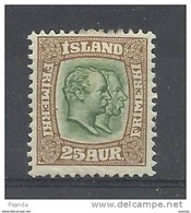 1907  Iceland    Mino   57  MLH* - Neufs