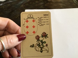 Carte A Jouer Carreaux  Trèfle Des Trèfle Feuilles Et Fleurs Annonce Le Bonheur - Sonstige & Ohne Zuordnung