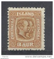 1907  Iceland    Mino   49  MLH* - Unused Stamps