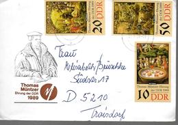 DDR Lettre 1989  Tableaux Thomas Muntzer - Théologiens