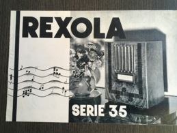 Catalogue Publicitaire Radio Rexola Récepteur Série 35 T.S.F. - Pubblicitari