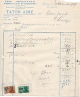 VINS - SPIRITUEUX - TATON AIME - CHIMAY - 30 NOVEMBRE 1949. - Automobilismo