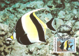 1986 - MALDIVES - Male - Moorish Idol Fish - Zancle Cornu WWF - Maldiven