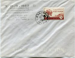 VIET-NAM LETTRE PAR AVION AVEC CACHET BILINGUE "12-9-1952 ANNIVERSAIRE DE L'ADMISSION DU VIET-NAM A L'UNION POSTALE...." - Viêt-Nam