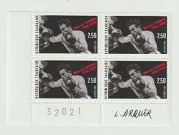 FRANCE - N°2729 - 75EME ANNIVERSAIRE DE LA NAISSANCE DE MARCEL CERDAN - BLOC DE 4 - SIGNE L. ARQUER - Unused Stamps